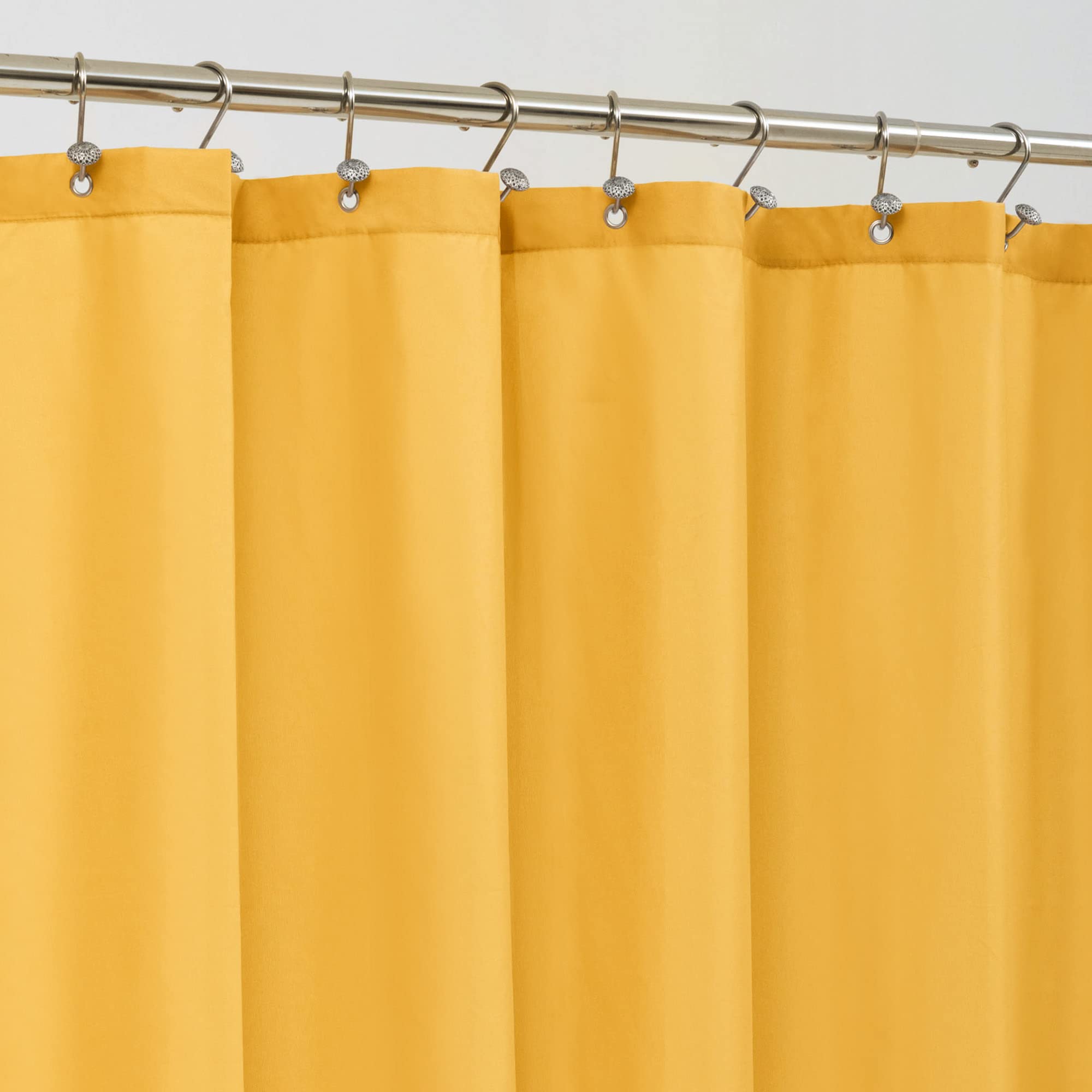Alyvia Spring Yellow Fabric Shower Curtain - Waterproof Weighted Liner