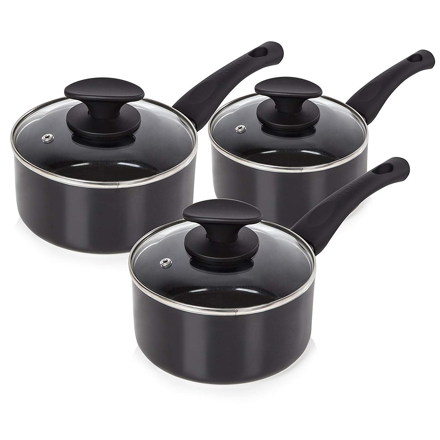 Tower Essentials 3 Piece Non-Stick Ceramic Induction Saucepan Set