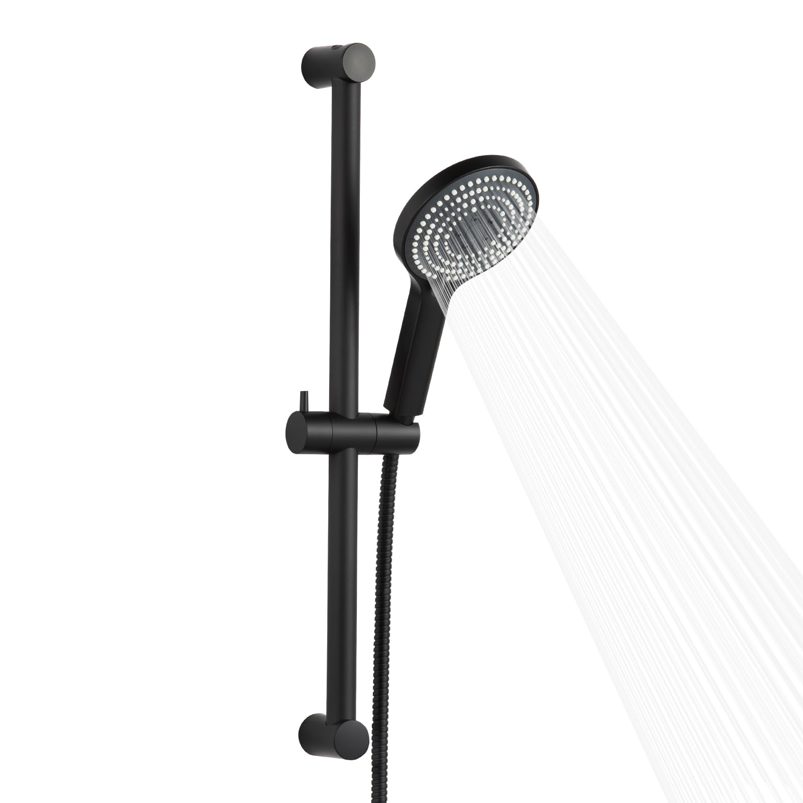 OFFO 6-Mode High Pressure Shower Head Set with 60cm Slide Bar | Matte Black