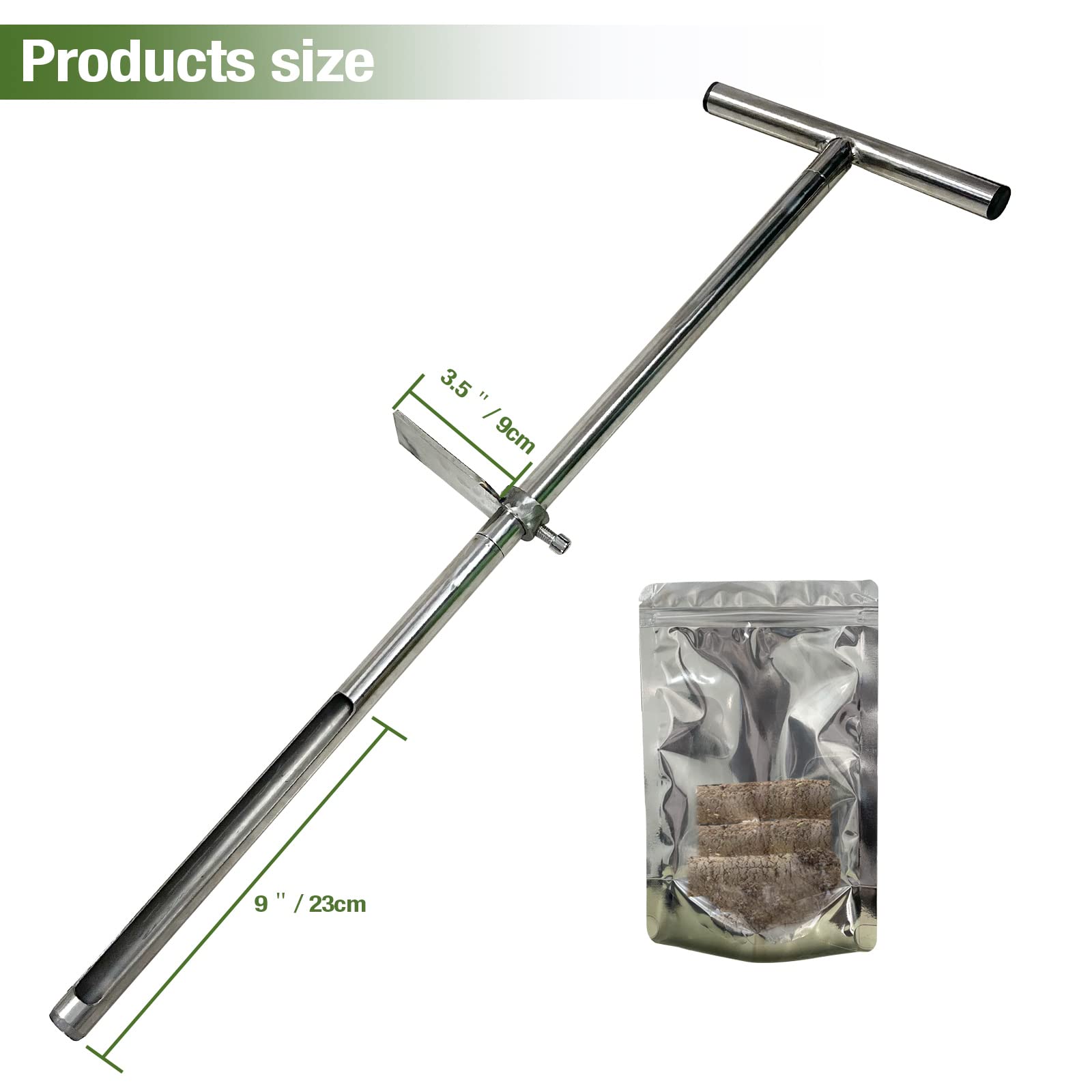 SurmountWay 34" Stainless Steel Soil Sampler Probe with Foot Pedal