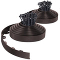 VOUNOT 40m Flexible Garden Edging Border with 80 Pegs - Brown PVC