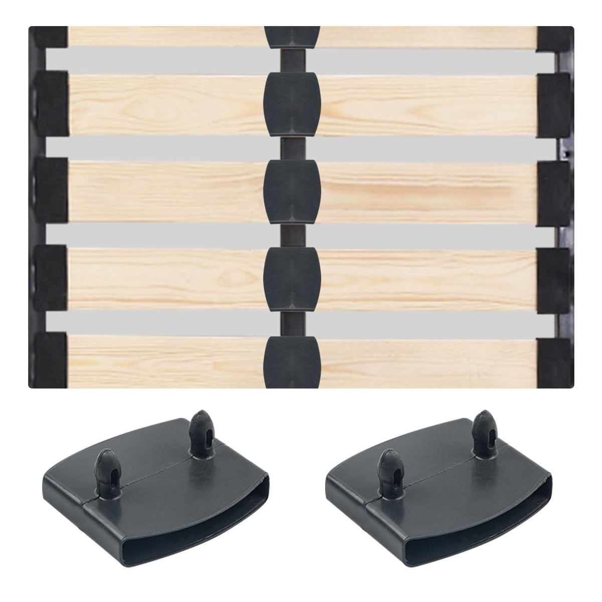Sgehai 36 Pcs bed slat, replacement bed slat end clip,plastic bed slat holders caps 55mm,24 ends and 12 center,for double/single bed and king size - image 4
