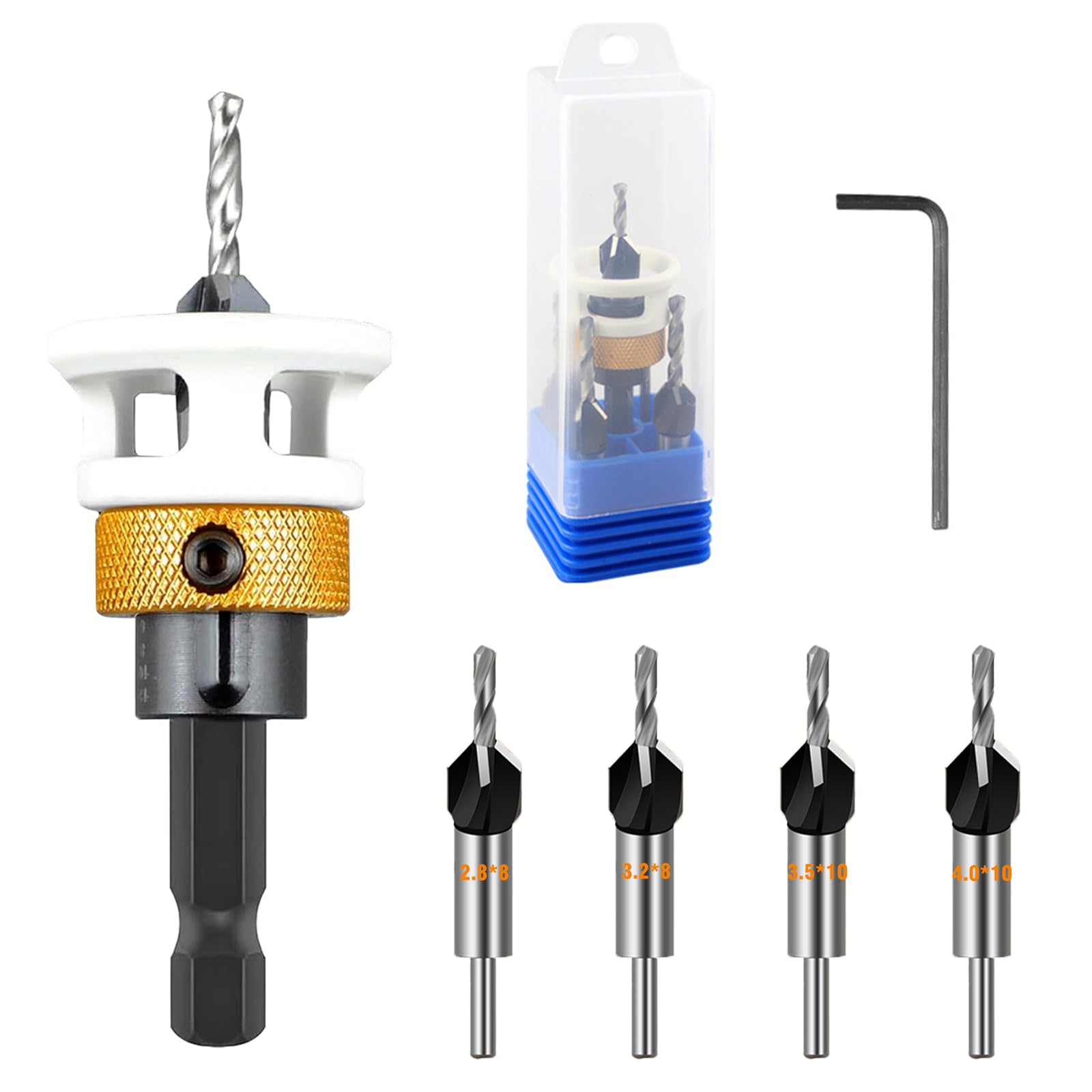 Countersink Drill Bits Set – Adjustable Depth Hex Shank