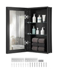 VEVOR Medicine Cabinet | 14x24 Mirror Bathroom Cabinet | Black Aluminum