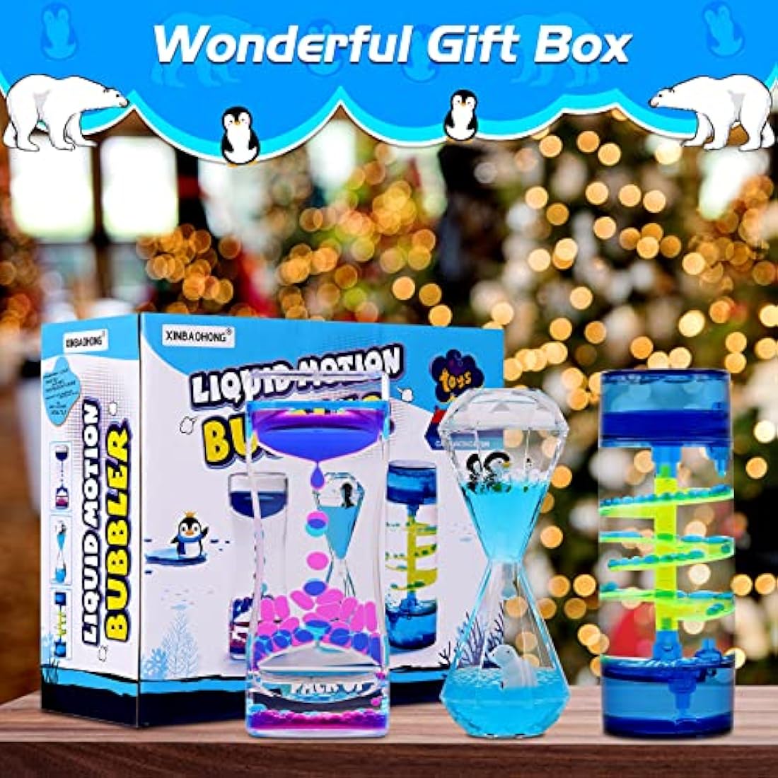 Jolof Store Liquid Motion Bubbler Sensory Toy - 3 Pack Calming Timer