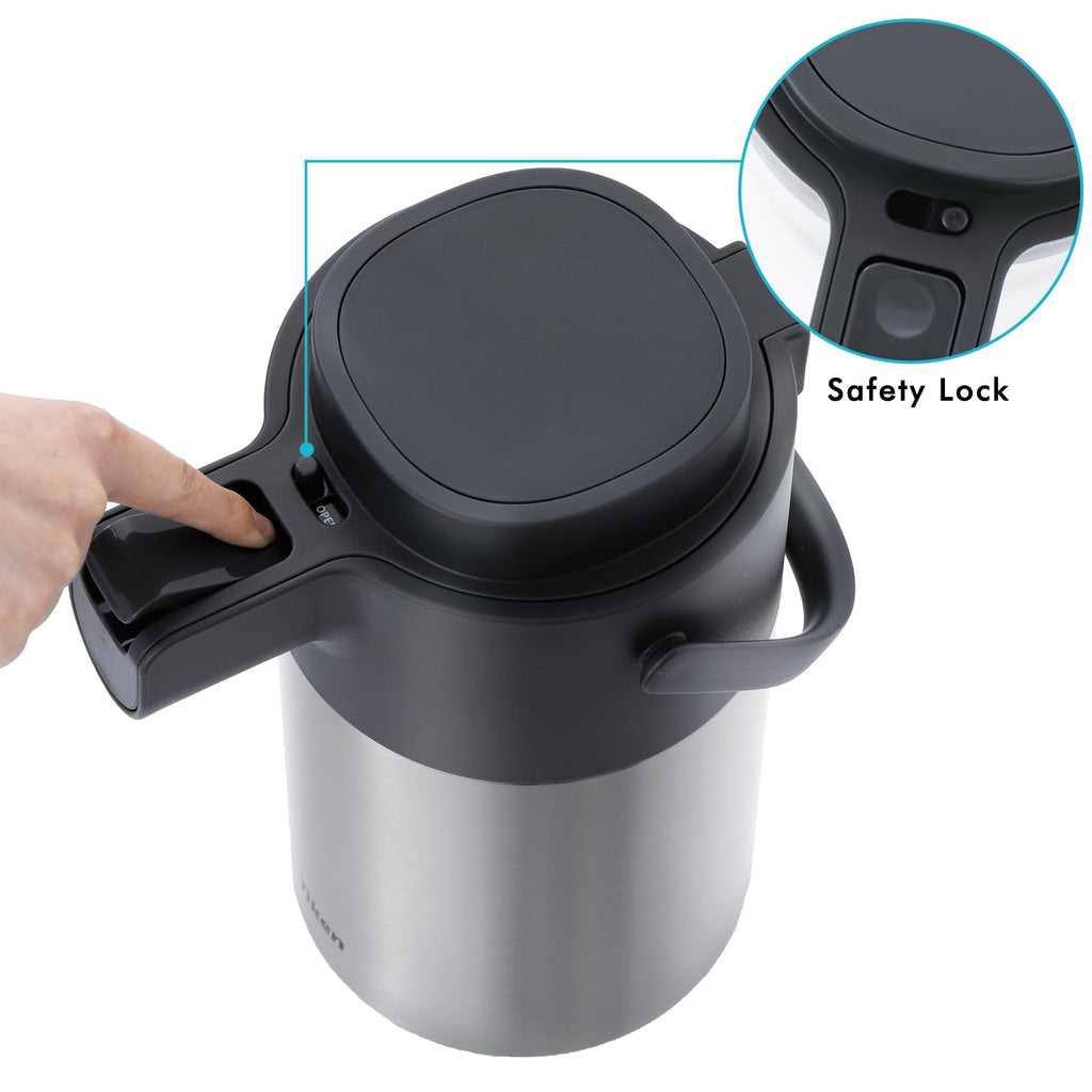Tiken 3L Airpot Coffee Dispenser | Stainless Steel Thermal Carafe