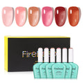 Firedeep Hema Free Jelly Gel Polish Set - 6 Color Sheer Rose Garden Kit
