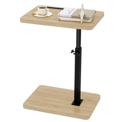IBUYKE C Shaped Side Table,360° Swivel Height Adjustable,Natural TVT003R - image 1