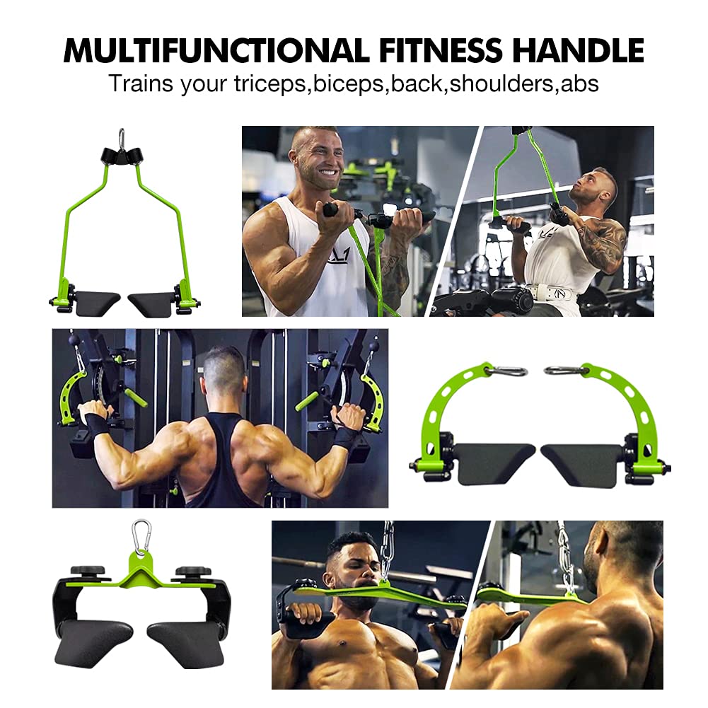 SevnElk LAT Pull Down Rowing Handle – 3-Grip Steel Cable Machine Attachment