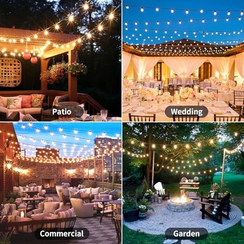 AVANLO 102FT LED Outdoor String Lights – Waterproof Festoon Garden Lights