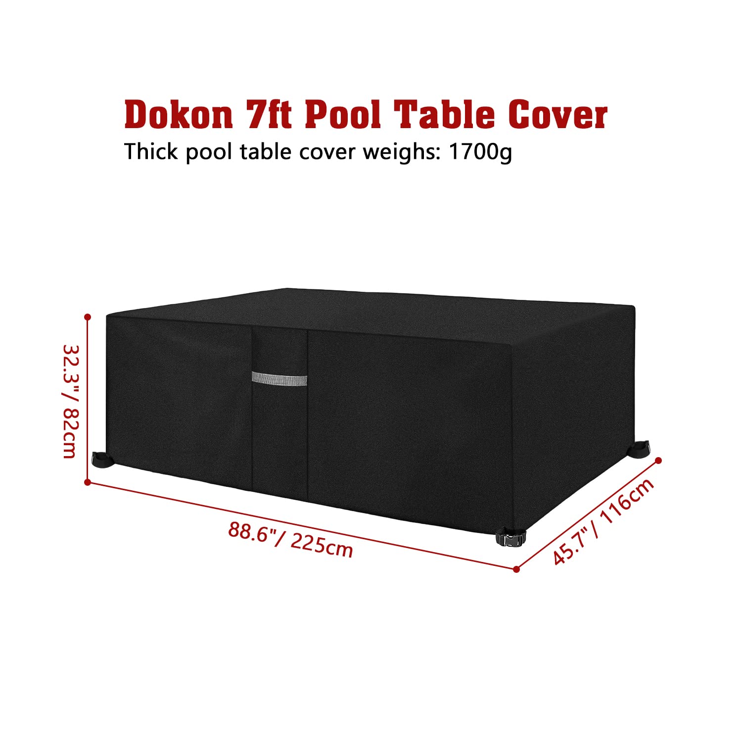 Dokon 7ft Pool Table Cover | Waterproof 600D Oxford Billiard Cover