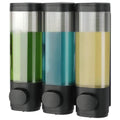 Jolof Store 3-Chamber Wall Mounted Soap and Shampoo Dispenser – Black