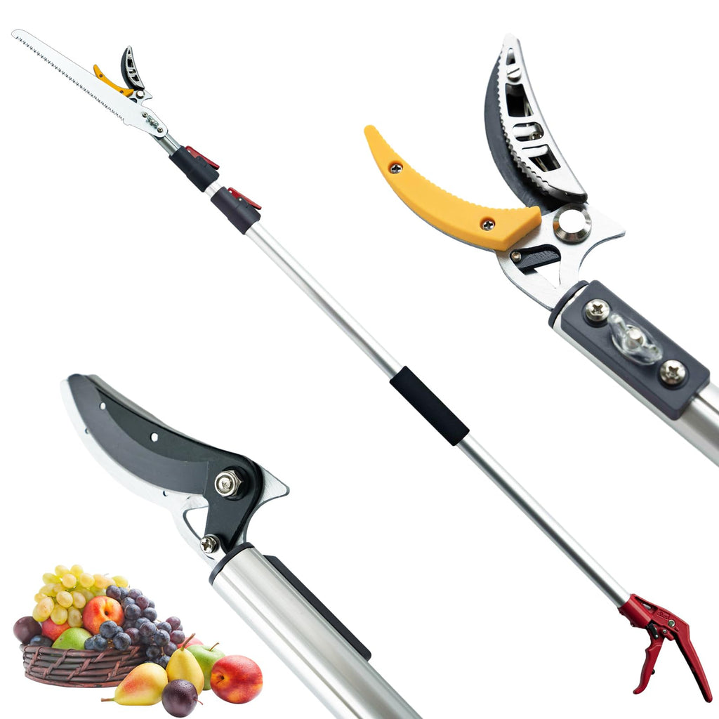 FLORA GUARD Extendable Tree Pruner – 1.4-3m Telescopic Pole Saw & Fruit Picker
