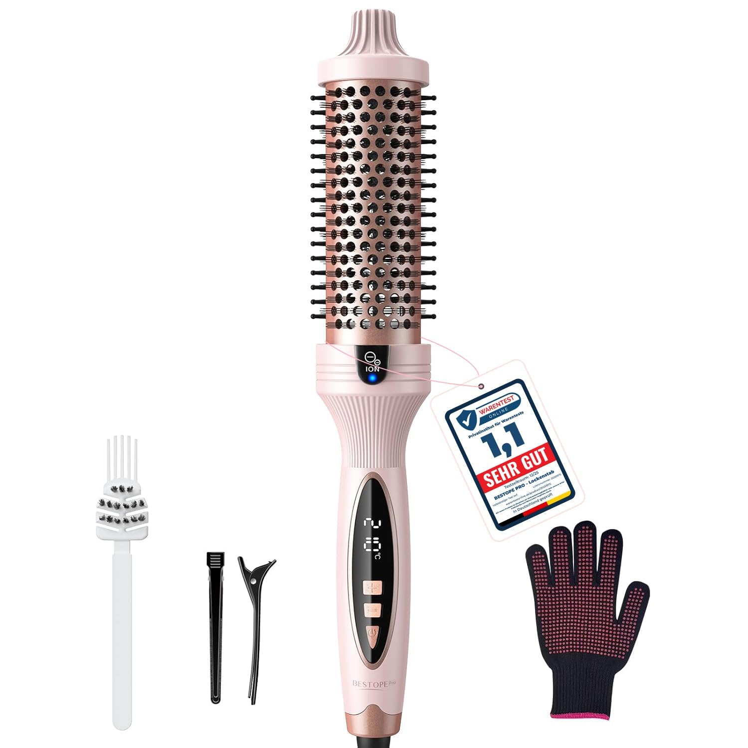 BESTOPE PRO 38mm Thermal Brush | Ionic Heated Round Brush - Pink