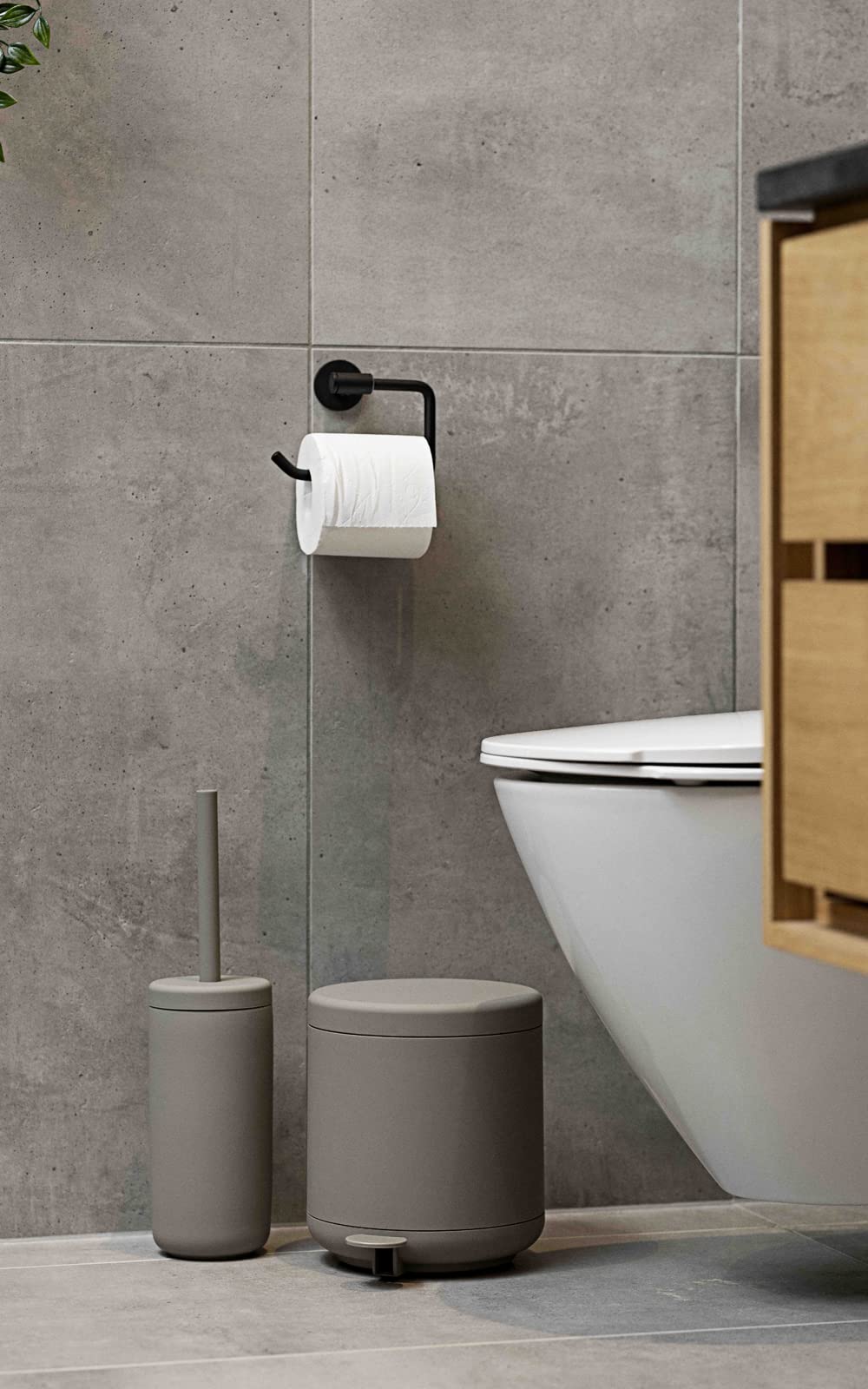 Zone Denmark Ume Bathroom Cosmetic Bin with Lid for Bathroom with Removable Inner Bucket and Soft-Close Diameter 19.5 cm Height 22 cm 4 Litres Grey - image 3