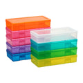 novelinks Medium Plastic Storage Boxes with Latching Lids – 9 Pack Stackable Craft Organizers for Supplies, Pencils, Crayons, Beads - image 1