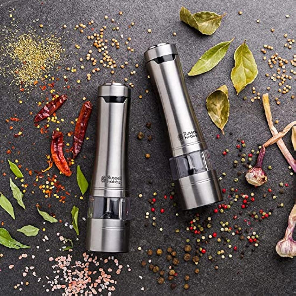 Russell Hobbs Electric Salt & Pepper Mill Set – Stainless Steel
