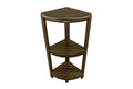 DecoTeak Oasis 3-Tier Teak Corner Shower Shelf | 32"H x 12"W | Brown