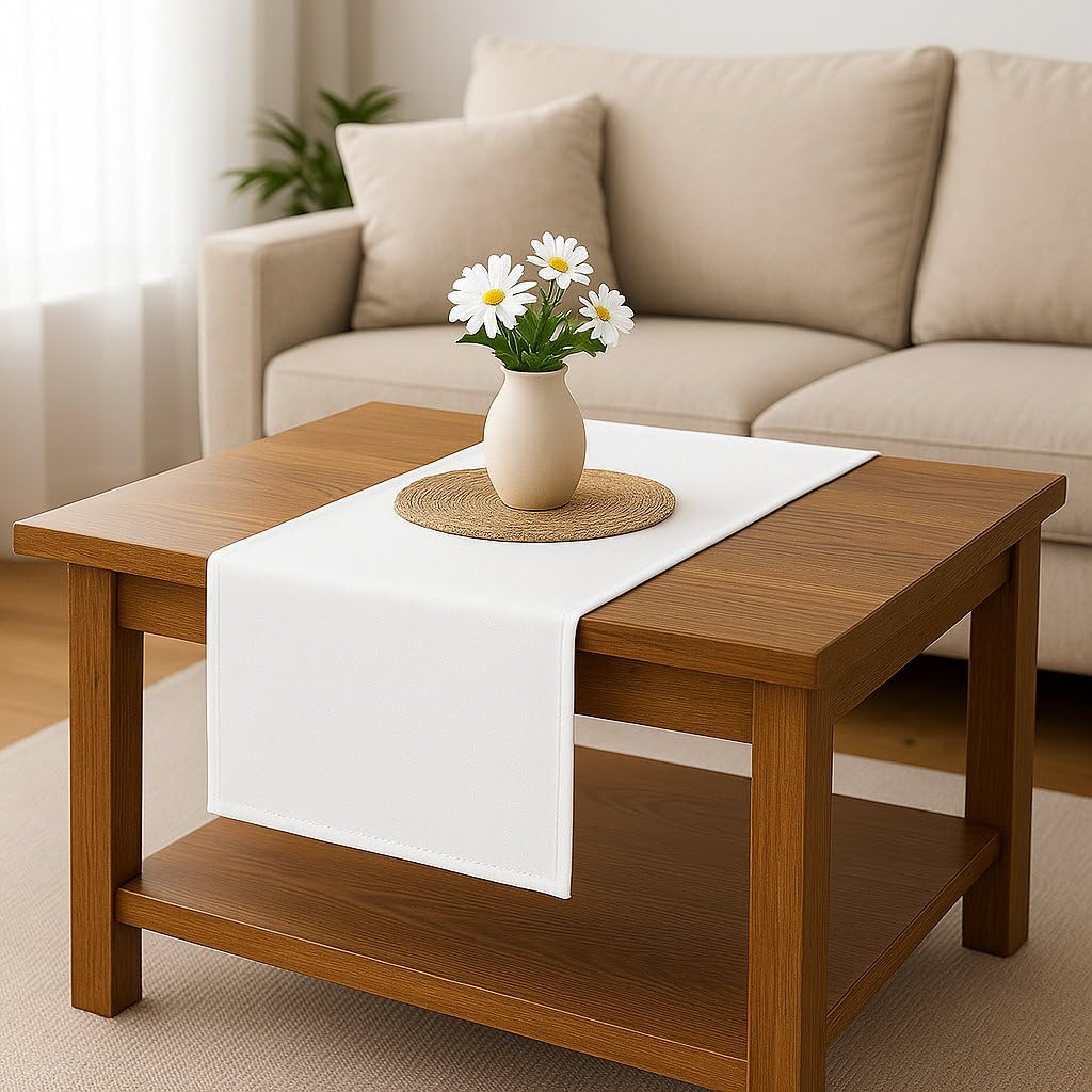 Table Runner Made of Minimate Fabric Modern, Smooth, Wide Hem, Non-Iron, Durable, Washable at 60°C, Can be Tumble Dried, Kitchen and Living Room - image 4