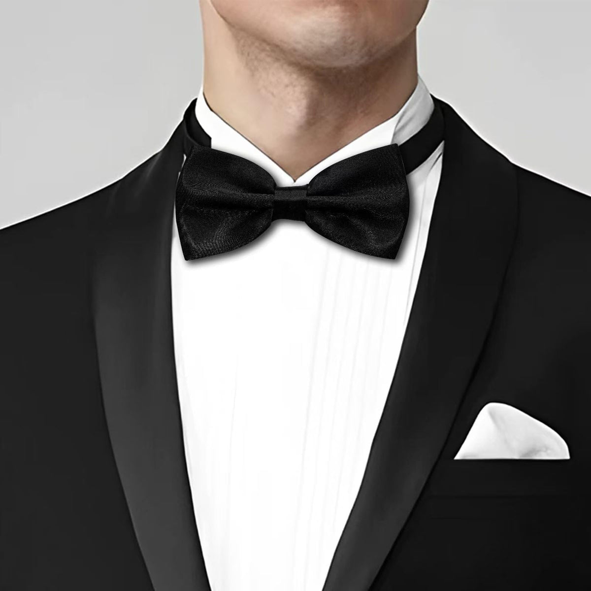 Yowlens Men's Bow Tie Classic Black Bow Tie for Men Adjustable Formal Neck Bowtie for Parties, Wedding