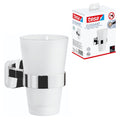 tesa ELEGAANT Toothbrush Holder – Stainless Steel & Frosted Glass