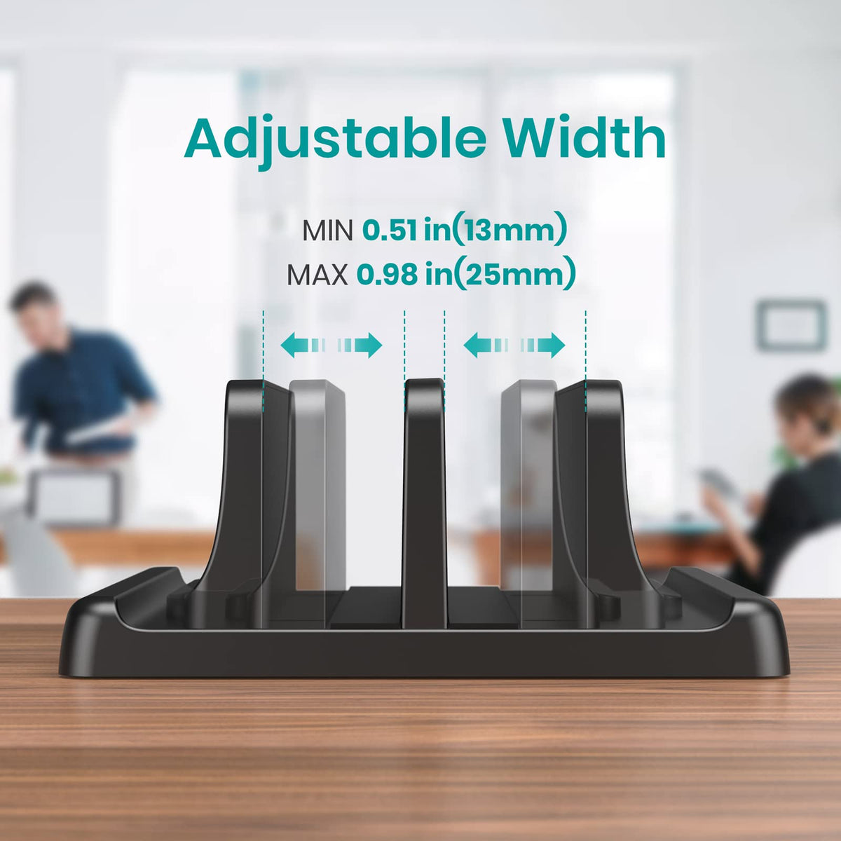 Vertical Laptop Stand for Desk, Klearlook Laptop Holder with Adjustable Slots, 4 in 1 Space-Saving Stand, Portable Notebook Stand for All MacBook, HP - image 3