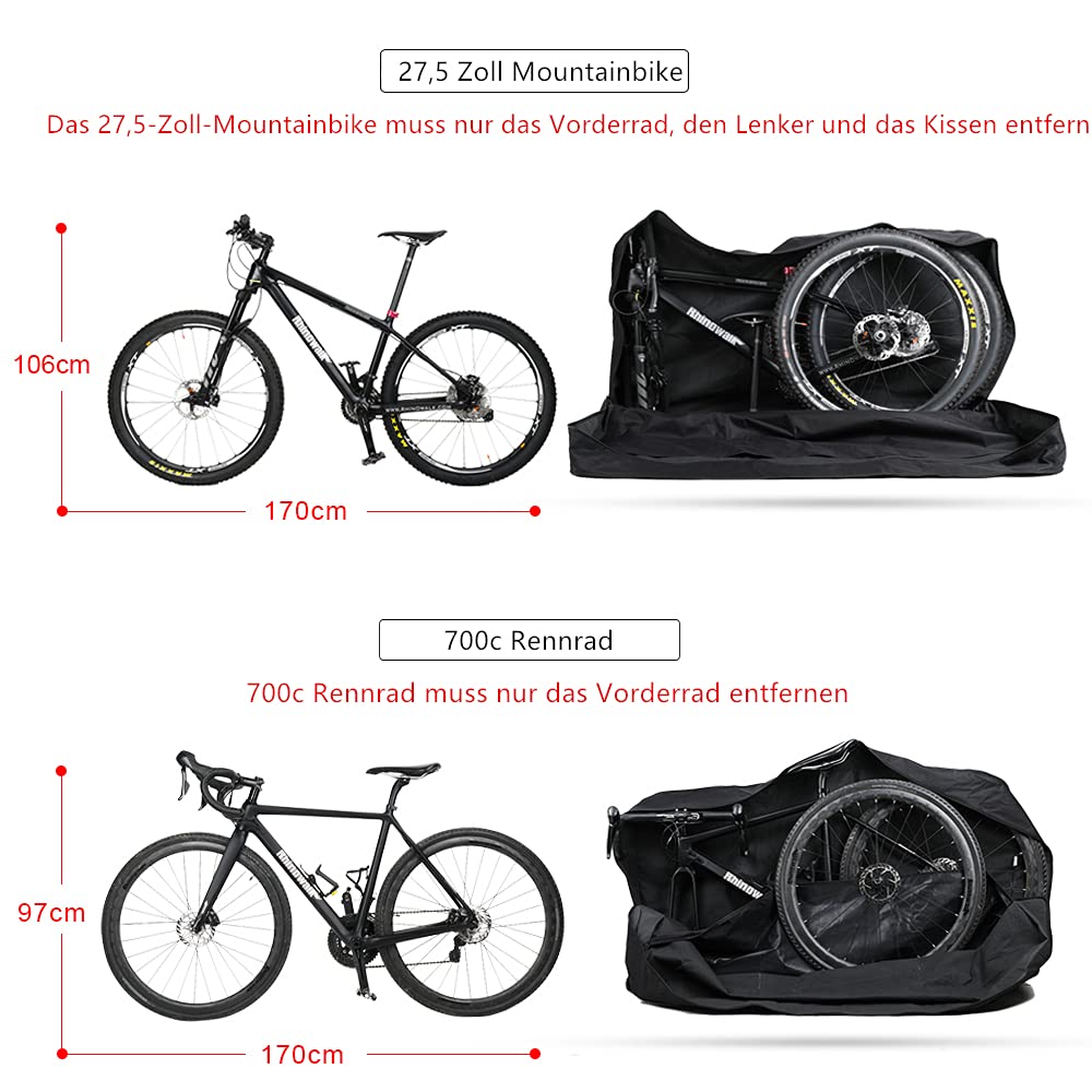 SUNTTELF Bike Carry Bag – 600D Oxford Travel Case for 26-29 inch Bicycles