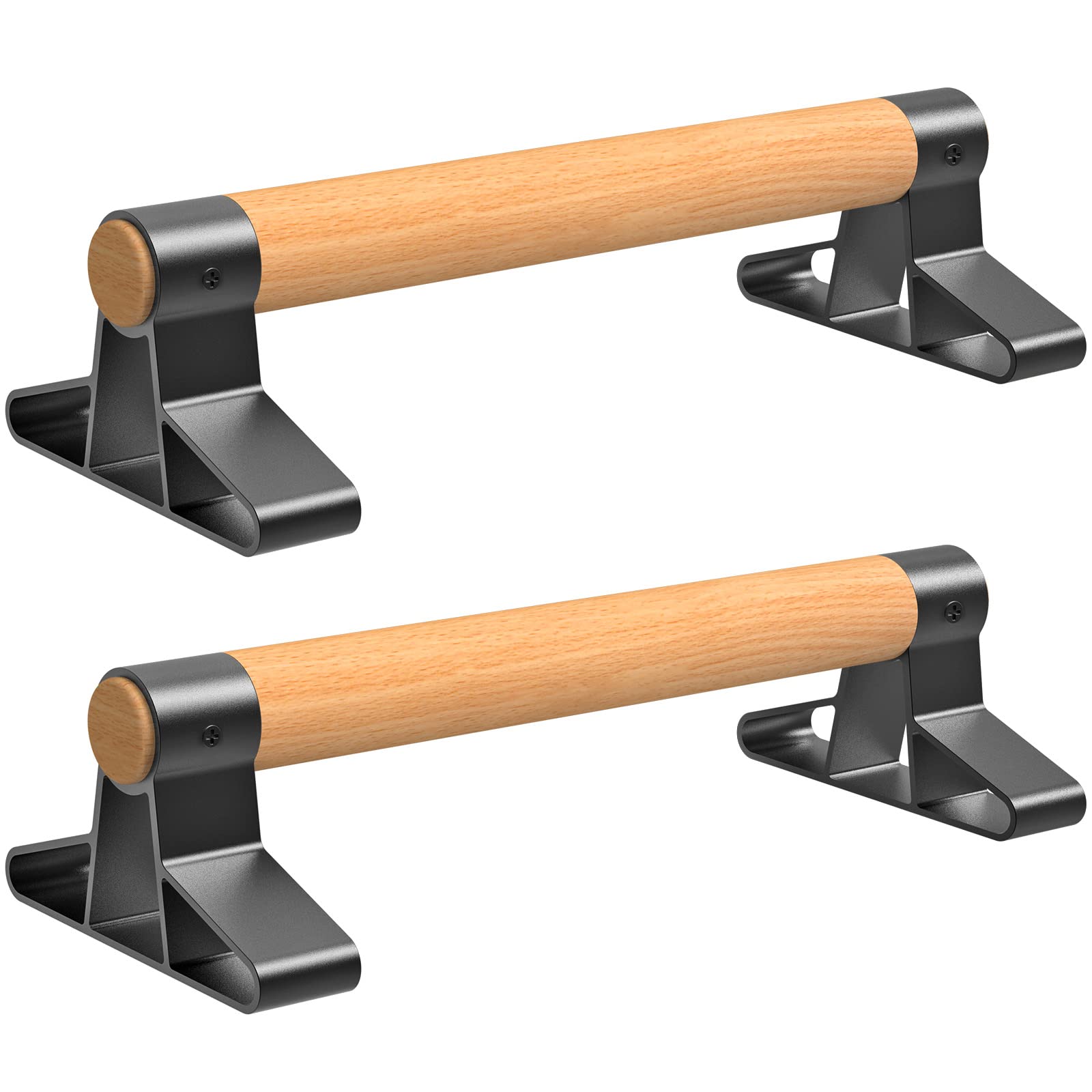 SELEWARE Wood Parallettes – Alloy Steel Push Up Bars for Gymnastics