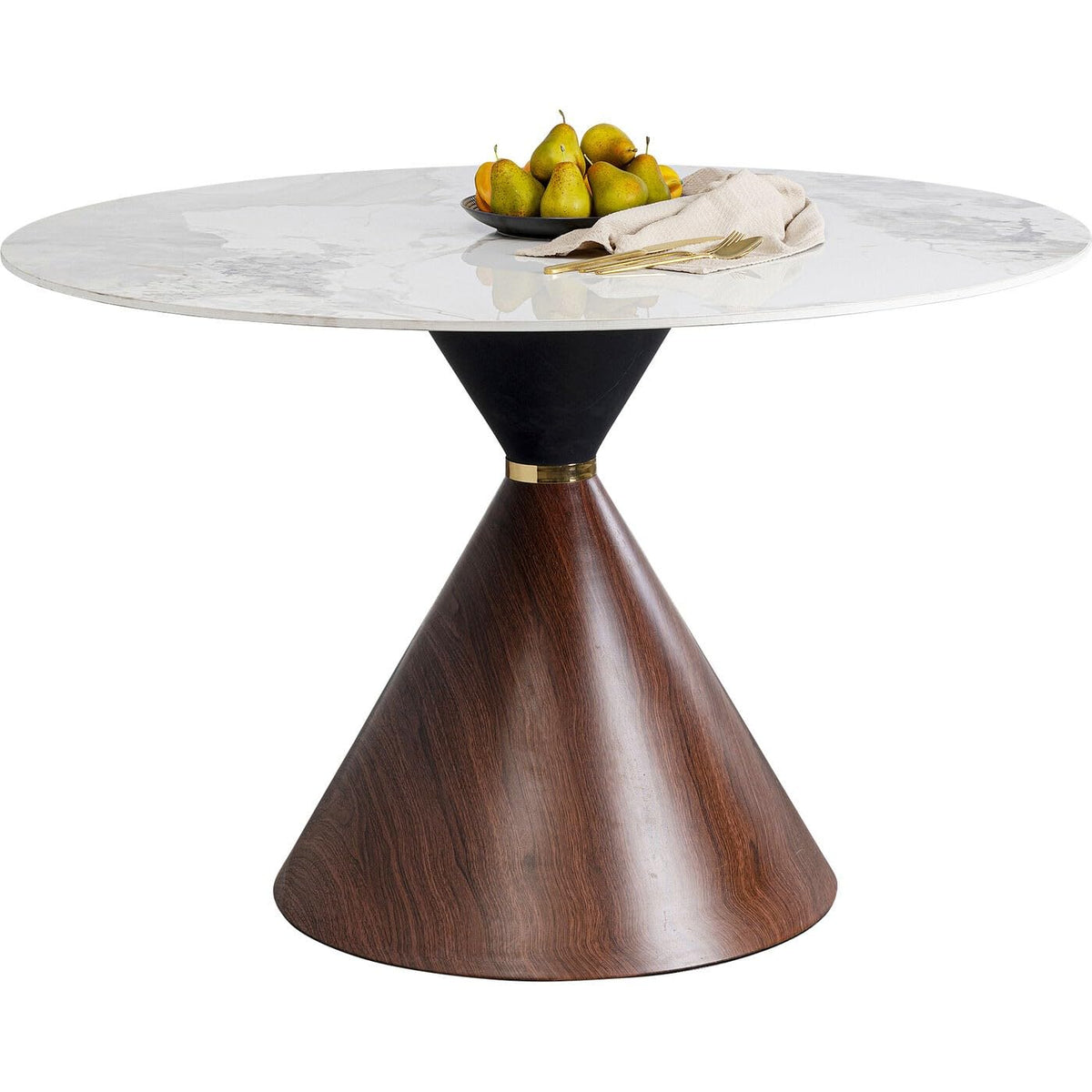 Kare Design Table Cono Ceramic, white and brown, Diameter 120 cm - image 5