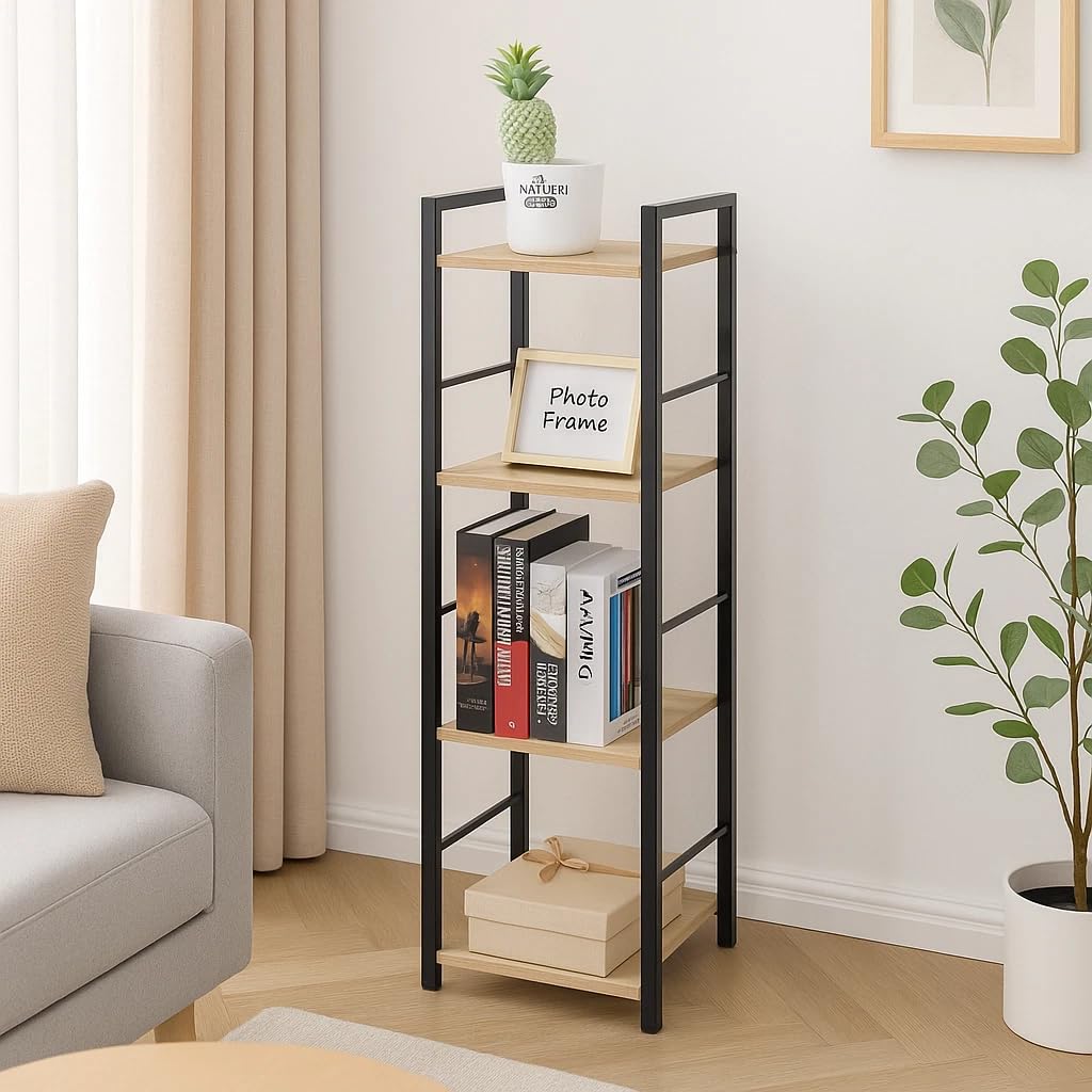 CELINO making your day Industrial 4-Tier Ladder Bookshelf, Bookcase Shelving Unit - image 4