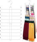 Scarf Organizer Scarf Hanger for Closet, Rotatable Sturdy Holder Holds 20 Scarves, Space Saving Closet Organizers and Storage, Silver Silver, 1 pack