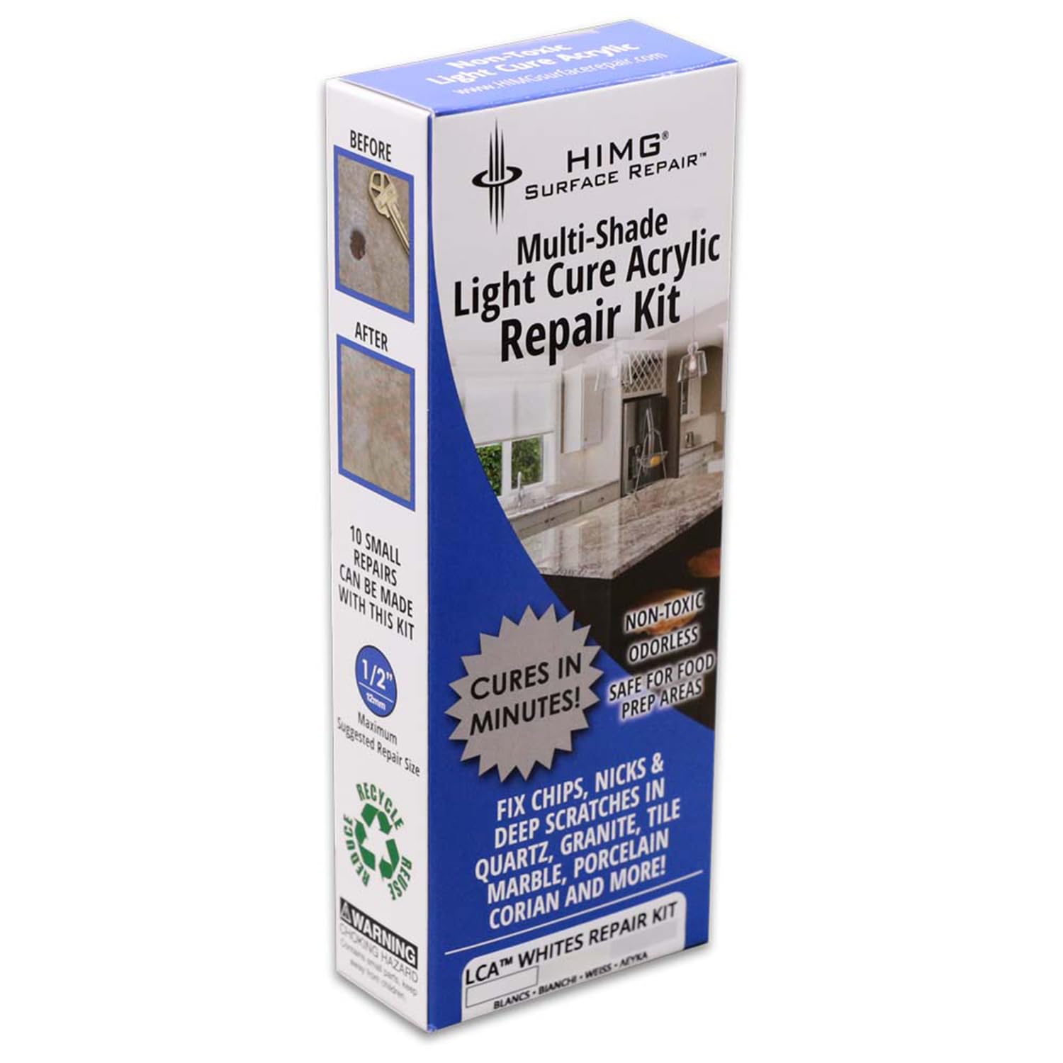 HIMG Surface Repair Kit - White Tones Quartz & Granite Worktop Fix