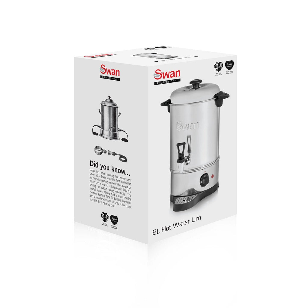 Swan 8L Catering Urn | Stainless Steel Water Boiler with Drip Tray