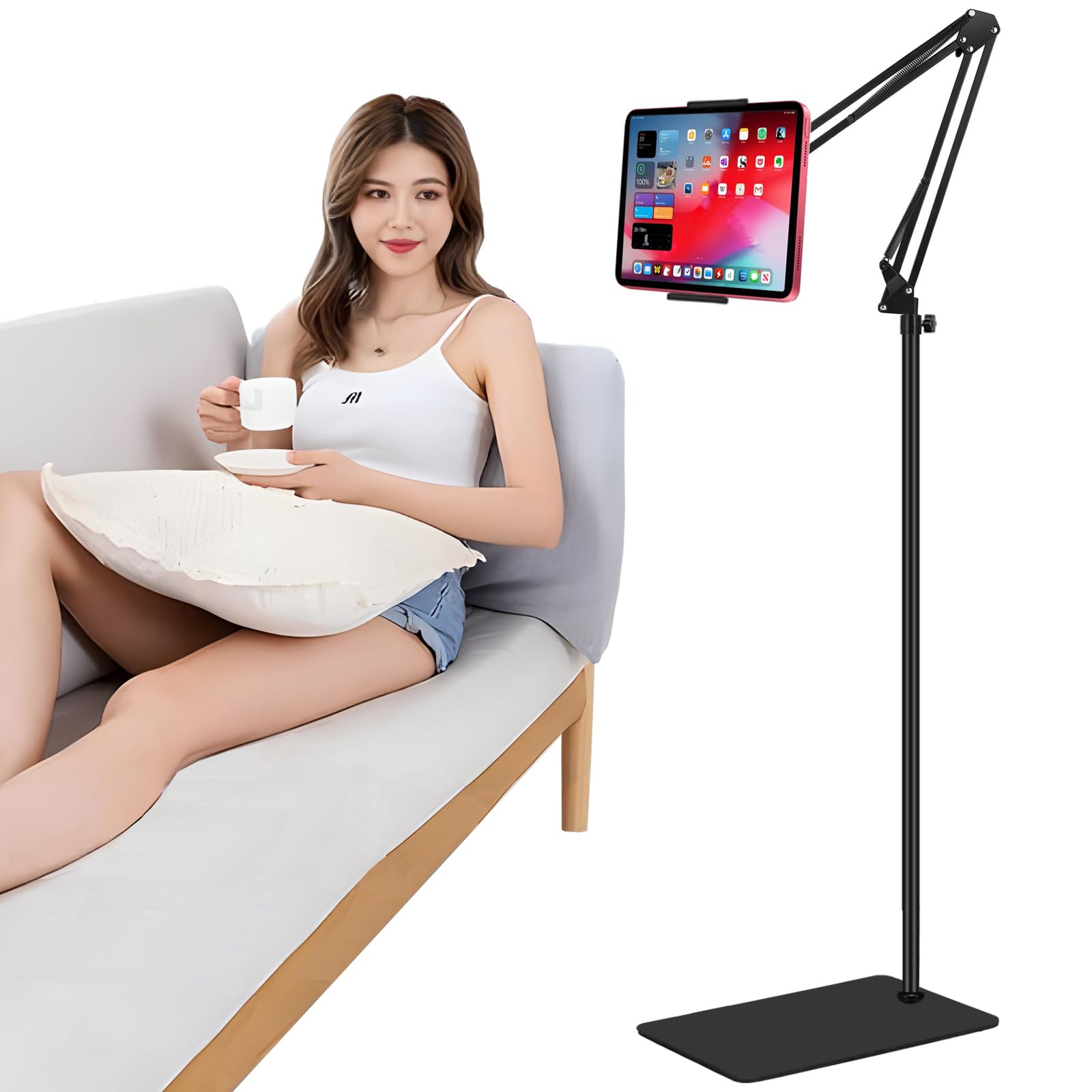 Jolof Store Tablet Floor Stand – Adjustable Overhead Bed Phone Holder