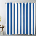 Navy Blue Striped Shower Curtain | Waterproof Polyester Fabric