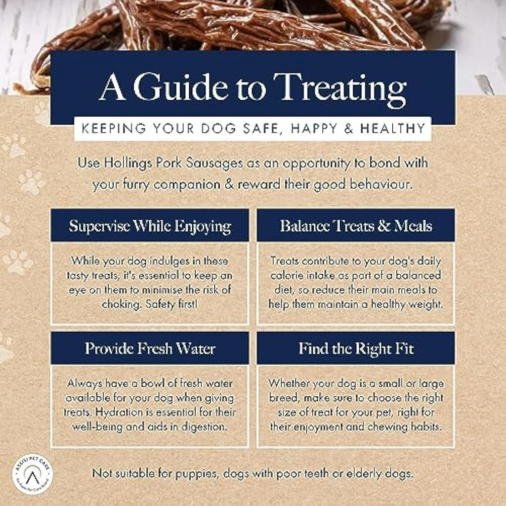 Hollings Pork Sausages Dog Treats | Natural Air Dried Chews (3kg)