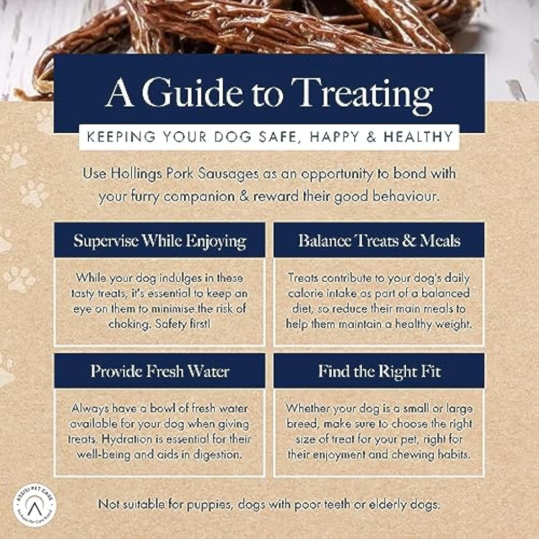 Hollings Pork Sausages Dog Treats | Natural Air Dried Chews (3kg)