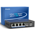Jolof Store 6-Port 2.5G Unmanaged Switch | 2x10G SFP+ | Metal Fanless