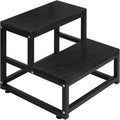 LIANTRAL 2-Step Stool for Adults | Heavy Duty Wood and Steel Foot Stool
