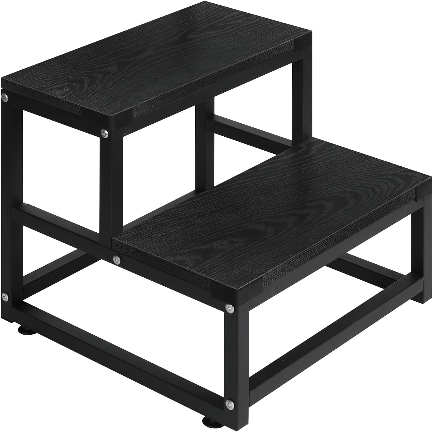LIANTRAL 2-Step Stool for Adults | Heavy Duty Wood and Steel Foot Stool