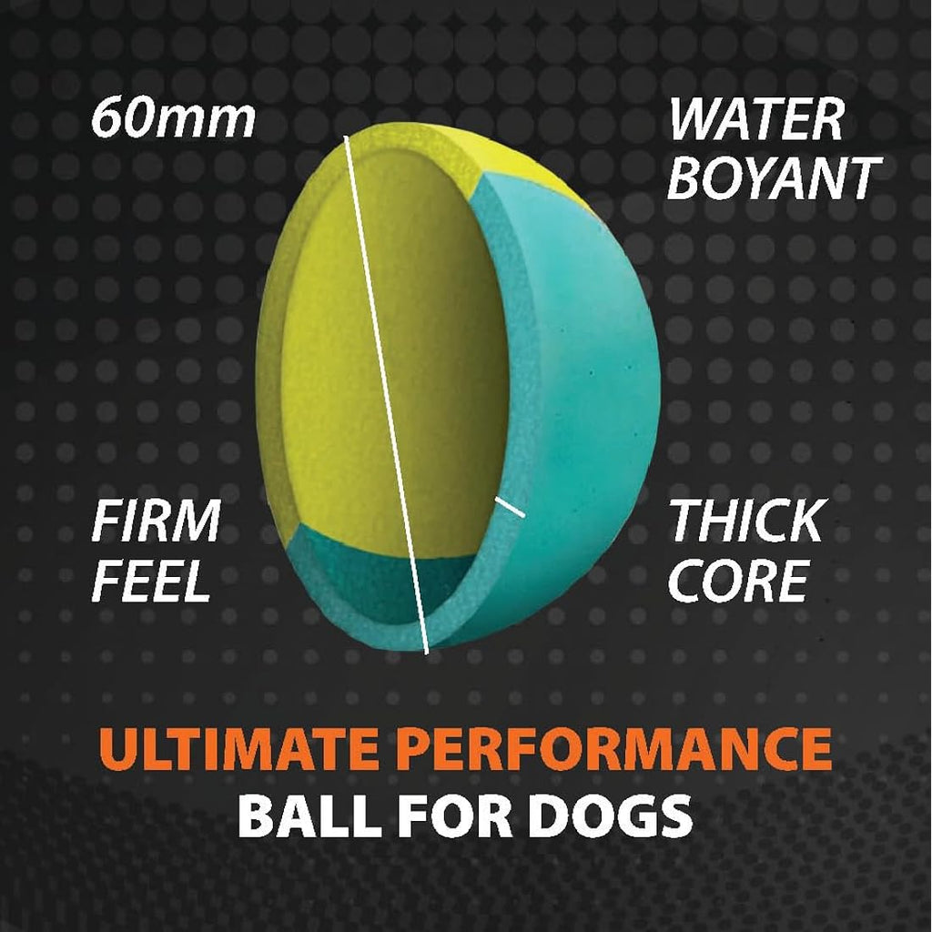 SPORTSPET High Bounce Natural Rubber Dog Balls – 6 Pack Floating Fetch Toys