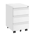 LVSTEEL Mobile Filing Cabinet, Under Desk 3-Drawer Lockable Cabinet with Wheels, Filing Cabinets for Home Office, Pre-Assembled, White - image 1