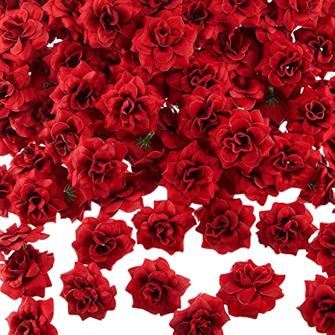 100 Pcs Red Artificial Silk Rose Heads for DIY Wedding Decor