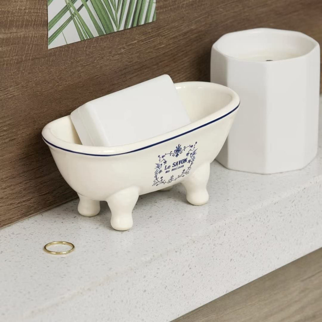 Ceramic Mini Bathtub Soap Dish Decortative Clawfoot Bathroom Soap Dish Style 01 - image 4