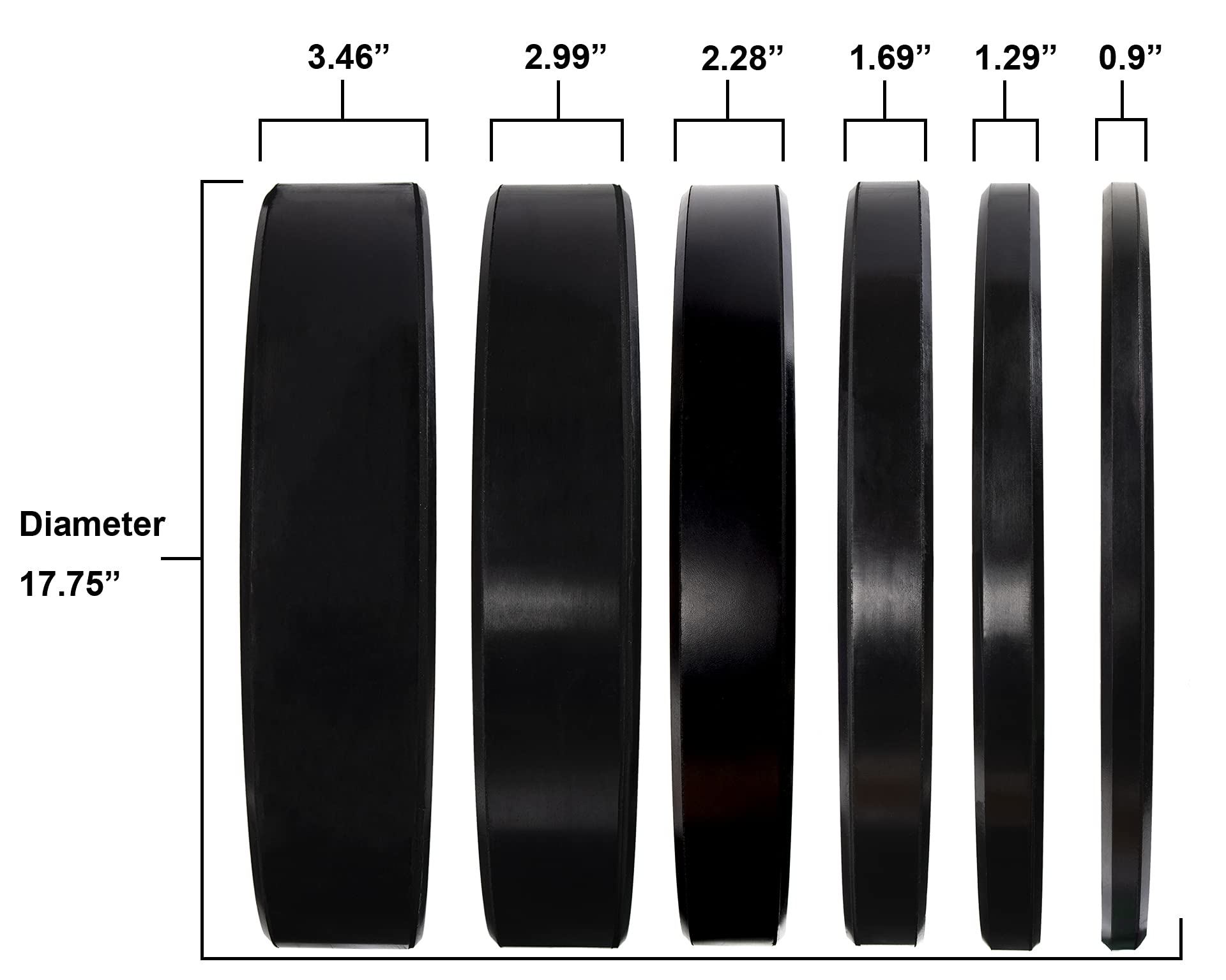 Signature Fitness 25LB Olympic Bumper Plates - Virgin Rubber, Pair