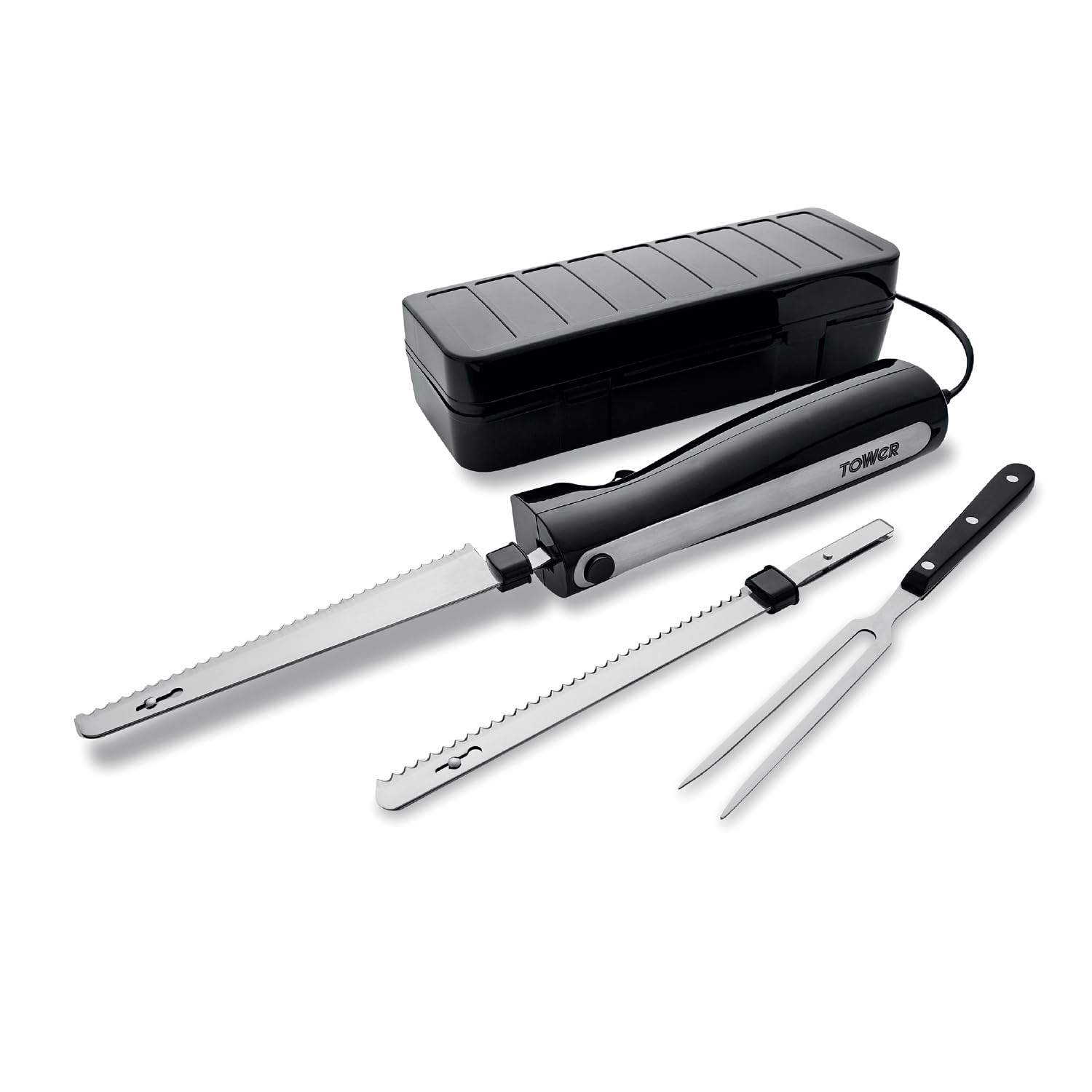 Tower T19028 Electric Knife | 120W Ergonomic Food Slicer with Case