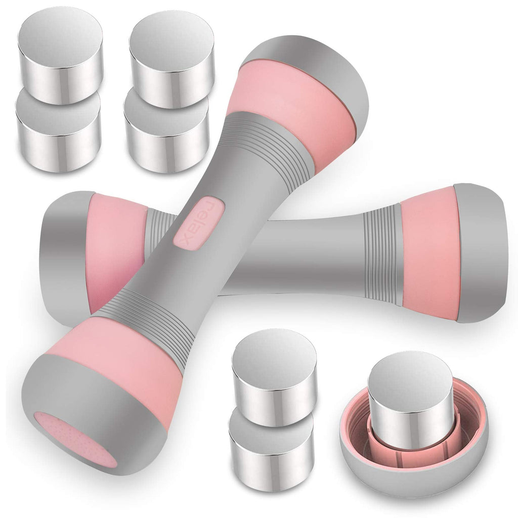 VAZILLIO Adjustable Dumbbell Set - 2kg Pair Neoprene Weights for Women