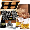 Whisiskey Glass Set – 4 Whiskey Glasses and 8 Stones Gift Set for Men