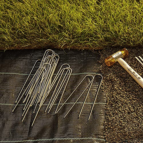 GardenMate 200 Garden Securing Pegs – 3.8mm Galvanised Steel Ground Anchors
