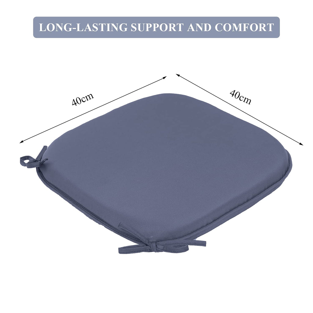 RACE LEAF Waterproof Garden Chair Cushions | Round Seat Pads - 6 Pack
